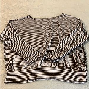 Lucky Brand Raglan Sleeve Top Blk/Wh XL